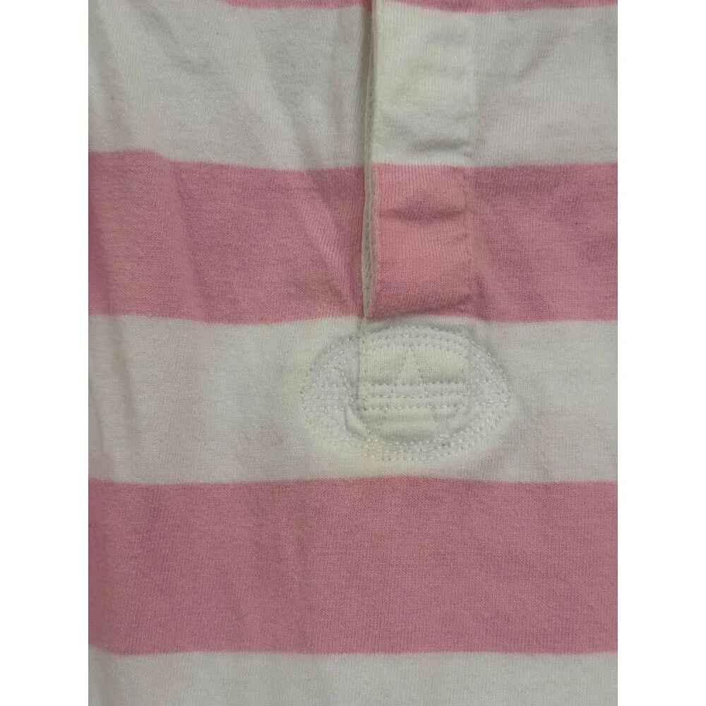 Ralph Lauren Baby Girls Pink White Striped Polo Dress 9M Ruffle Cotton
